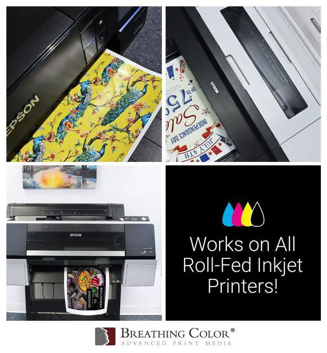 Alt view image 4 of 7 - Photo Peel Glossy Printable Adhesive Vinyl Roll 44 inches x 60 feet Inkjet Peel and Stick Sticker Paper Works with All Inkjet Printers Including Professional Makes and Models