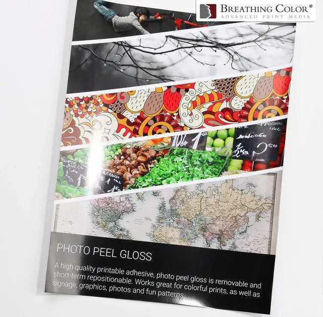 Alt view image 6 of 7 - Photo Peel Glossy Printable Adhesive Vinyl Roll 44 inches x 60 feet Inkjet Peel and Stick Sticker Paper Works with All Inkjet Printers Including Professional Makes and Models