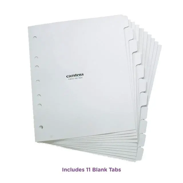 Alt view image 3 of 4 - Heavy Duty Plastic Dividers, 11-Tab, White, for Side-Opening 3-Ring Binders, Case of 10