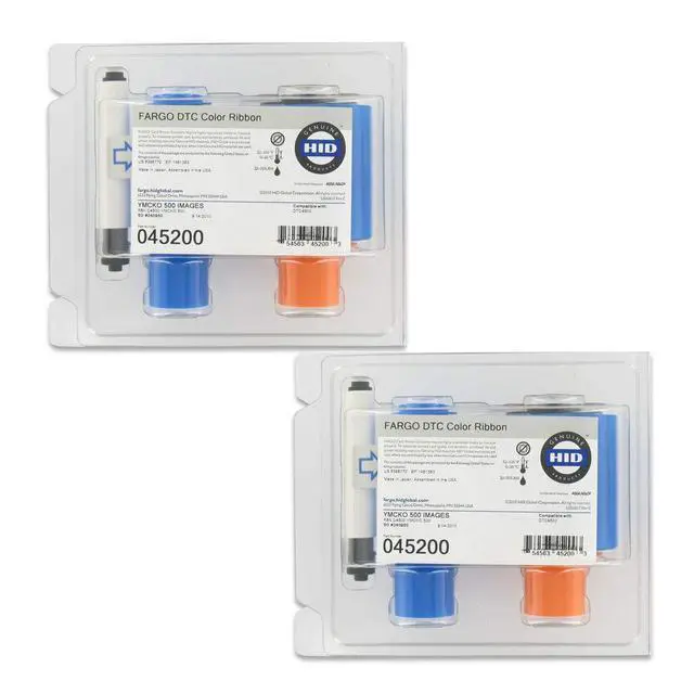 Alt view image 2 of 3 - Fargo 45200 YMCKO Color Ribbon for DTC4500 & DTC4500e Printers 500 Prints - 2 Pack