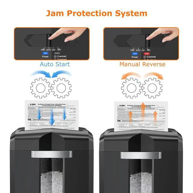 Alt view image 5 of 7 - 12 Sheet Micro Cut Paper Shredder | 60-Minute Continuous Run Time | Home Office Heavy Duty Shredder for CD, Credit Card, Mails, Staple, Clip, Jam-Proof System | 4.2 Gal Pullout Bin