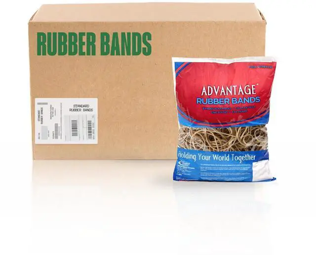 Main image of Advantage Rubber Bands, Size #19 (3-1/2" x 1/16"), 25 lb. Case (Contains 25-1 lb. Bags), Natural Crepe (26194CS)