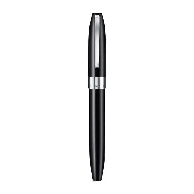 Alt view image 5 of 7 - Legacy 9064 Fountain Pen, Fine Stainless Steel Inlaid Nib, Black Lacquer Finish with Chrome-Plated Trim, Includes Leather Pouch & Premium Gift Box