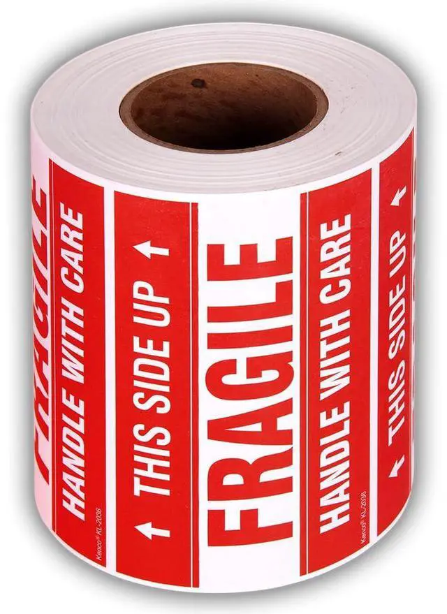 Main image of 3" X 5" This Side Up Fragile Handle with Care Stickers for Shipping and Packing - 500 Adhesive Labels Per Roll (10 Pack)