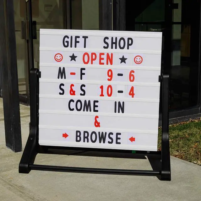 Alt view image 6 of 6 - Swinging Changable Message Sidewalk Sign: 37" x 36" Sign with 792 Pre-Cut Double Sided Letters and Storage Box. Includes Black Sign Board & 4 Liquid Chalkboard & Letter Board