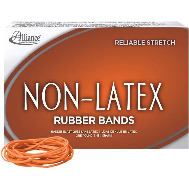 Alt view image 2 of 4 - Non-Latex Rubber Bands, Size #19 (3-1/2" x 1/16"), 10 lb. Case (Contains 10-1 lb. Boxes), Orange (37196CS)