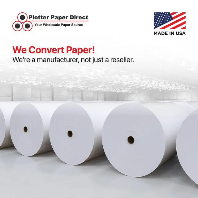 Alt view image 6 of 6 - 24in x 100ft Coated White Plotter Paper, 46 Lb, 2'' Core, 95 Bright White, for CAD Printing on Wide Format Ink Jet Printers (4-Pack)