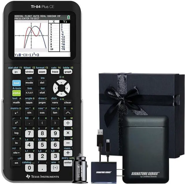 Main image of Texas Instruments TI-84 Plus CE Graphing Calculator, Black | Color Screen, Built-in Apps, Included Software, Test-Permitted, for Math, Science and Finance | Signature Series Gift Bundle