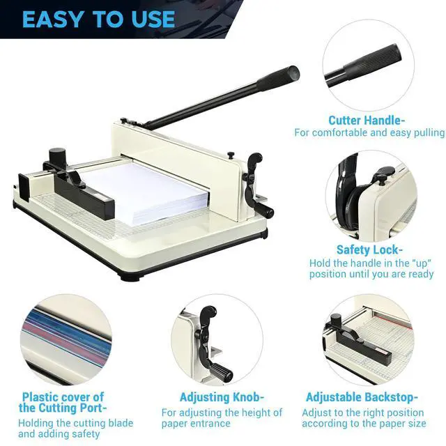 Alt view image 5 of 7 - 12" Paper Cutter Heavy Duty 12 Inch Industrial Commercial Guillotine | Paper Cutter 400 Sheet Large Capacity A4-12" Paper Cutter for Office, School, Picture Shop