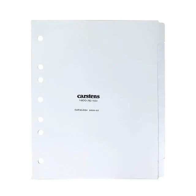 Alt view image 2 of 5 - Heavy Duty Plastic Dividers, 9-Tab, White, for Side-Opening 3-Ring Binders, Case of 10