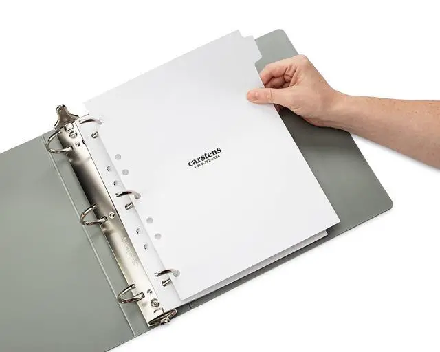 Alt view image 5 of 5 - Heavy Duty Plastic Dividers, 9-Tab, White, for Side-Opening 3-Ring Binders, Case of 10