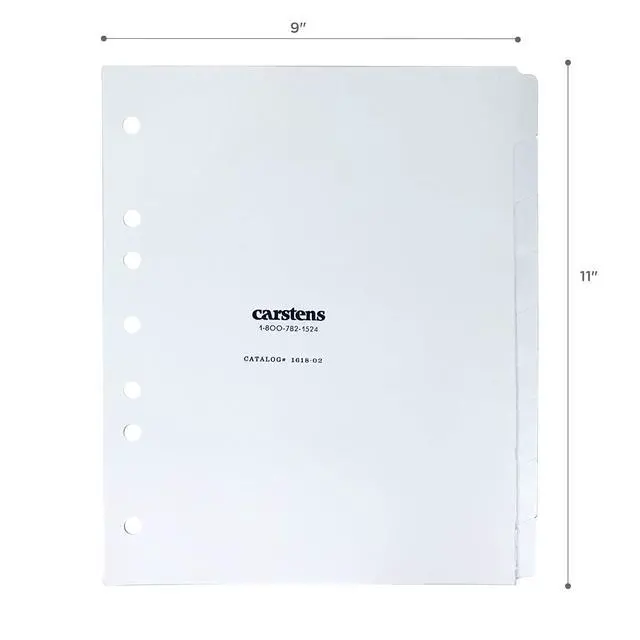 Alt view image 4 of 5 - Heavy Duty Plastic Dividers, 9-Tab, White, for Side-Opening 3-Ring Binders, Case of 10