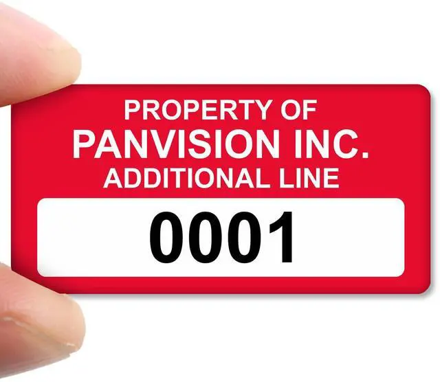 Alt view image 2 of 5 - Custom Asset Labels with Sequential Numbering | 0.75" x 1.5" 100% Aluminum Foil Tags with High-Bond Acrylic Adhesive, Pack of 100, Made in USA
