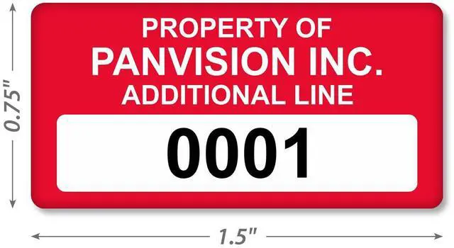 Alt view image 3 of 5 - Custom Asset Labels with Sequential Numbering | 0.75" x 1.5" 100% Aluminum Foil Tags with High-Bond Acrylic Adhesive, Pack of 100, Made in USA