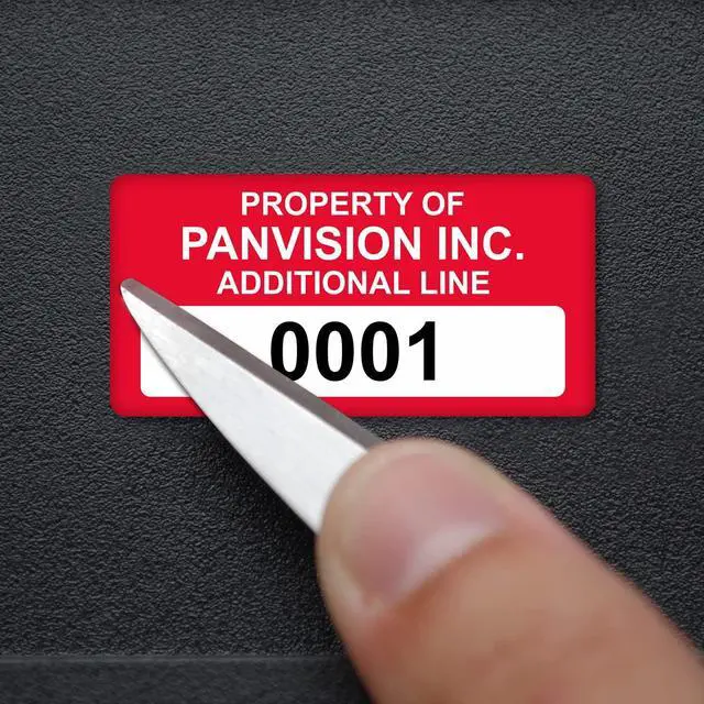 Alt view image 5 of 5 - Custom Asset Labels with Sequential Numbering | 0.75" x 1.5" 100% Aluminum Foil Tags with High-Bond Acrylic Adhesive, Pack of 100, Made in USA