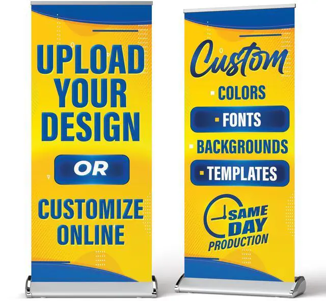 Main image of DOT4DOT Retractable Banner - 33x81" DELUXE - Pull Up Roll Up Portable Personalized izable full color design with travel case for advertising, business, events Trade Shows