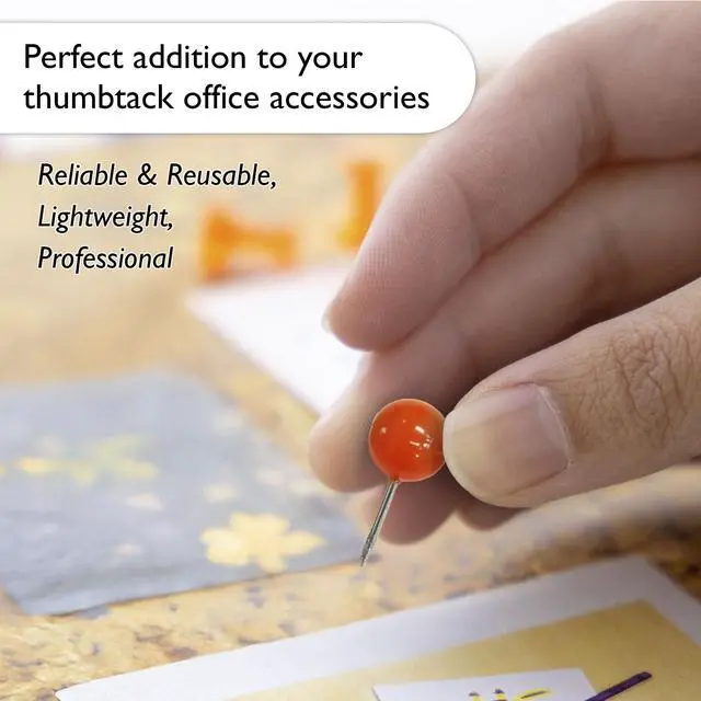 Alt view image 7 of 7 - Round Push Pins, Assorted Colors, 80 Ct, 144-Case | sharp steel points that hold notes, photos, reminders on cork and bulletin boards