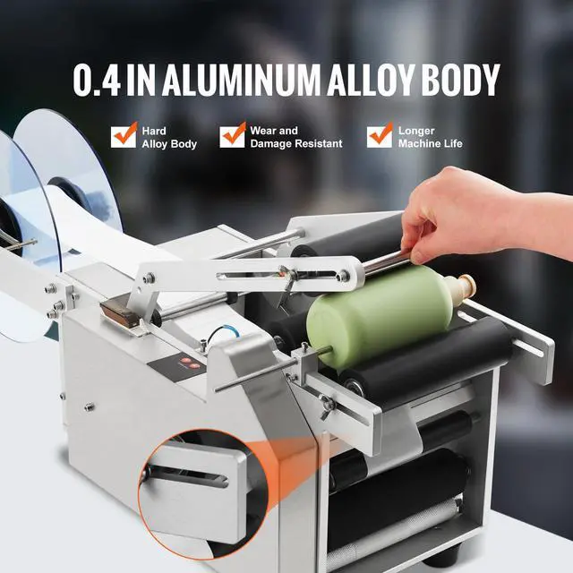 Alt view image 3 of 7 - Semi-Automatic Round Labeling Machine, 20-50pcs/min, Electric Bottle Label Applicator for Round Bottles, Round Bottle Labeler Suitable for Diameter 0.78-4.72 inches (with Pressing Bar)