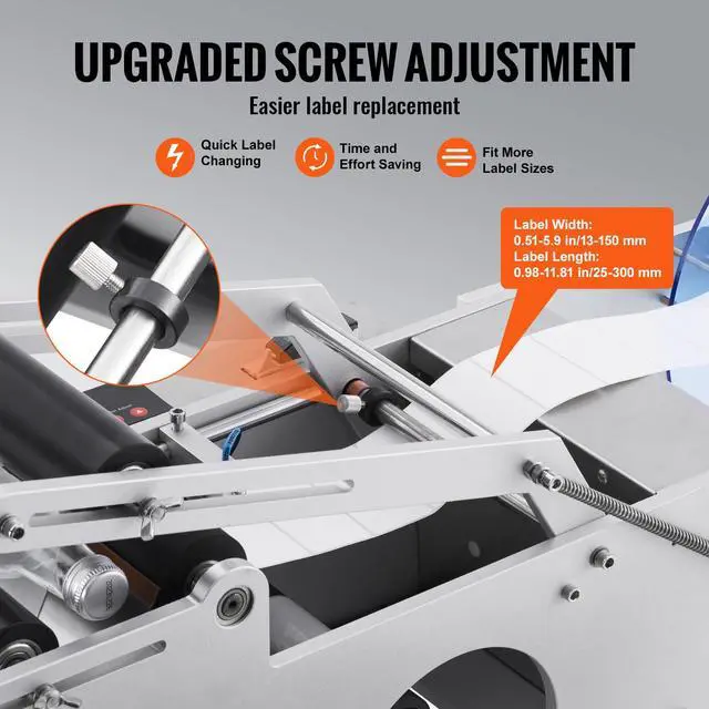 Alt view image 4 of 7 - Semi-Automatic Round Labeling Machine, 20-50pcs/min, Electric Bottle Label Applicator for Round Bottles, Round Bottle Labeler Suitable for Diameter 0.78-4.72 inches (with Pressing Bar)
