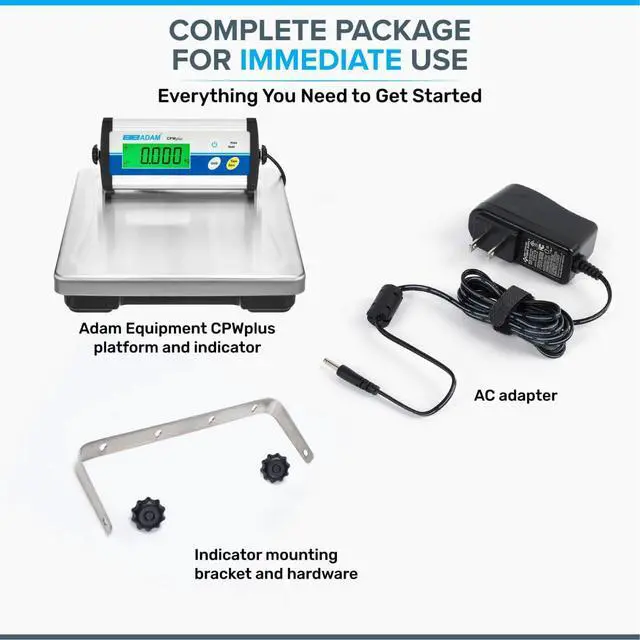 Alt view image 6 of 7 - CPWplus 150 Bench Scale, 330lb/150kg Capacity, 0.1lb/50g Readability