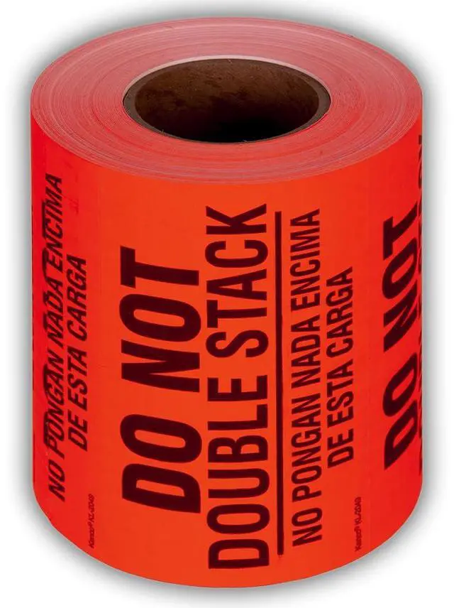 Main image of 3" X 5" Do not Double Stack Bilingual English Spanish Shipping Label Stickers -500 Labels Per Roll (10 Pack)