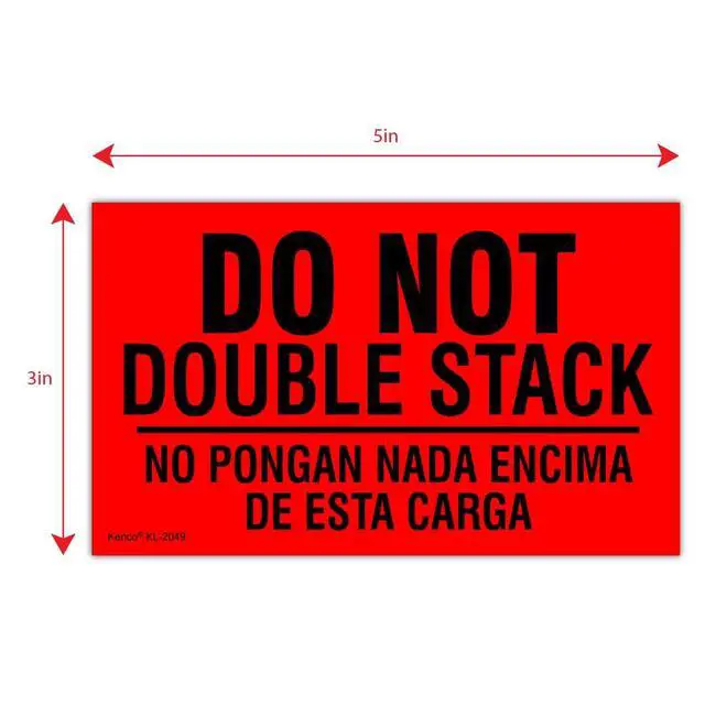 Alt view image 3 of 5 - 3" X 5" Do not Double Stack Bilingual English Spanish Shipping Label Stickers -500 Labels Per Roll (10 Pack)