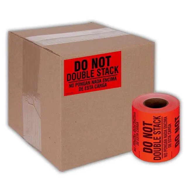 Alt view image 5 of 5 - 3" X 5" Do not Double Stack Bilingual English Spanish Shipping Label Stickers -500 Labels Per Roll (10 Pack)