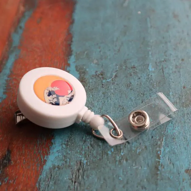 Alt view image 7 of 7 - Bulk 100 Pack - Custom Badge Reels with Alligator Clip - Premium Customized Dome Label Retractable I'D Holder for Medical/Hospital Staff, Company Logo, Office and More (Clear)