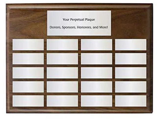 Main image of Perpetual Plaques - Great for Employee of The Month, Sponsered and Donated by Plaques and Sporting Awards. Order All Small Plates Now, or One at a Time Later (18 x 24" Pledge)