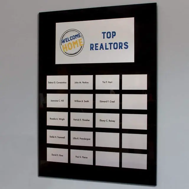 Alt view image 2 of 3 - Perpetual Plaques - Great for Employee of The Month, Sponsered and Donated by Plaques and Sporting Awards. Order All Small Plates Now, or One at a Time Later (18 x 24" Pledge)