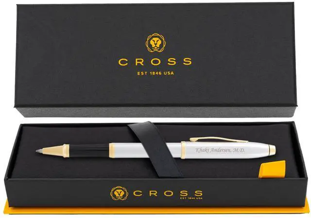 Main image of Cross Century II Medalist Rollerball Pen, Chrome and Gold Appointments, Custom Engraved Graduation, Retirement, Promotion, or Holiday Gift