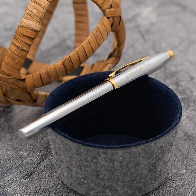 Alt view image 2 of 7 - Cross Century II Medalist Rollerball Pen, Chrome and Gold Appointments, Custom Engraved Graduation, Retirement, Promotion, or Holiday Gift
