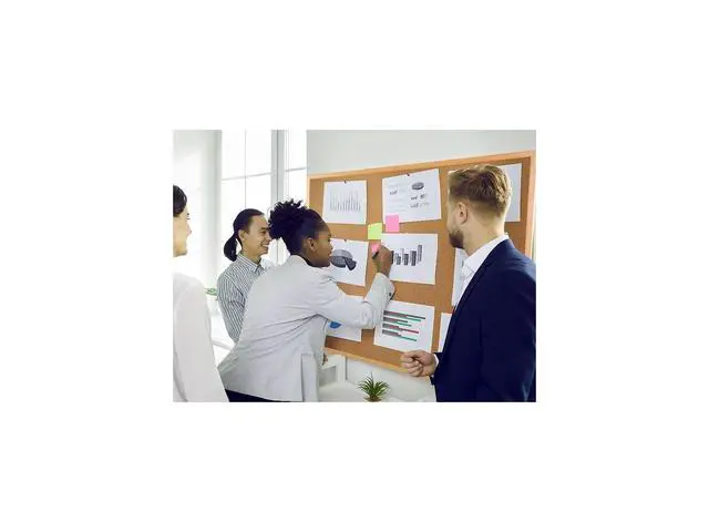 Alt view image 7 of 7 - Maya Series Self-Healing Cork Bulletin Board, Wall Mounting Push Pin Cork Board, 48" x 72", Wood Frame
