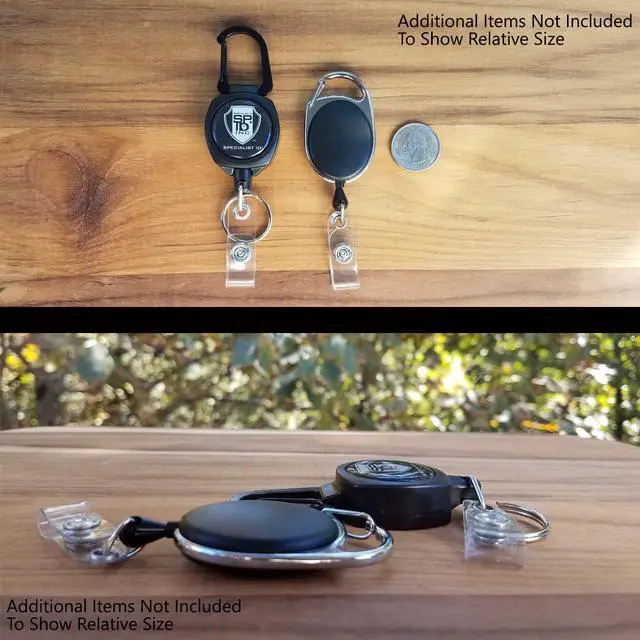 Alt view image 4 of 7 - Bulk 25 Pack - Heavy Duty Retractable Badge Reels w ID Holder Strap & Keychain - Strong Sidekick Carabiner Belt Loop Clip - Retracting Lanyard w Kevlar® Cord for Keys & Access Cards by
