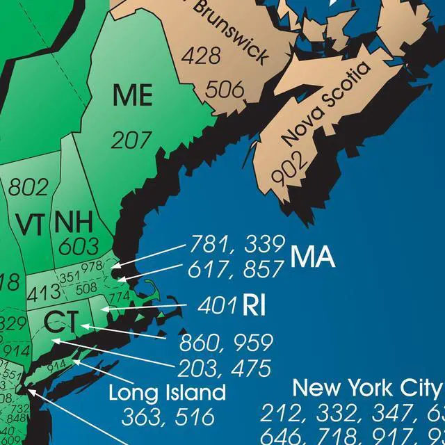 Alt view image 5 of 7 - North America Laminated Gloss Time Zone Area Code Map with Reverse Lookup, Extra Large Wall Size 31 by 48 Inches