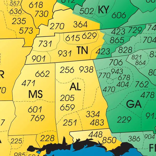 Alt view image 6 of 7 - North America Laminated Gloss Time Zone Area Code Map with Reverse Lookup, Extra Large Wall Size 31 by 48 Inches