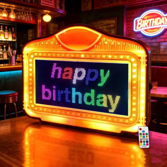 Main image of VIP Bottle Service Sign, LED Letter Bottle Presenter, Color Display Lights with APP Programmable Scroll Play, Hand Holding Light Box Sign for Party, Bar & Night Club