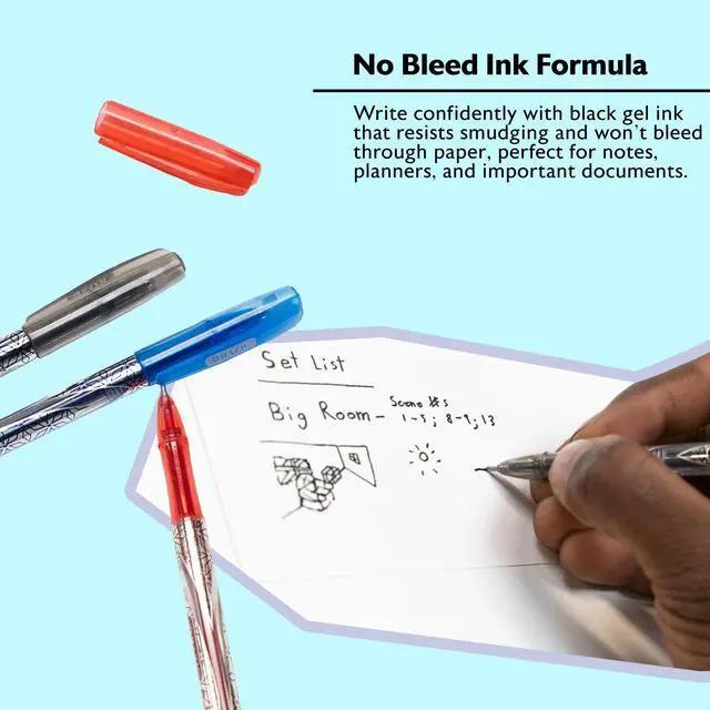 Alt view image 3 of 7 - GeLuxe Assorted Gel Roller Pens, 1.0mm Medium, 6 Count | GeLuxe assorted-color gel roller pens, 1.0 mm medium, Smooth bold gel ink, skip-free, notes, journaling, Pocket clip