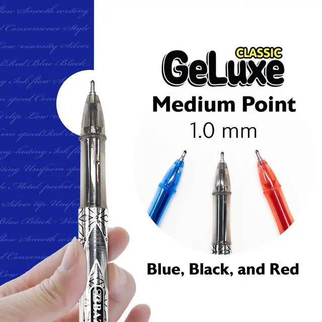 Alt view image 4 of 7 - GeLuxe Assorted Gel Roller Pens, 1.0mm Medium, 6 Count | GeLuxe assorted-color gel roller pens, 1.0 mm medium, Smooth bold gel ink, skip-free, notes, journaling, Pocket clip