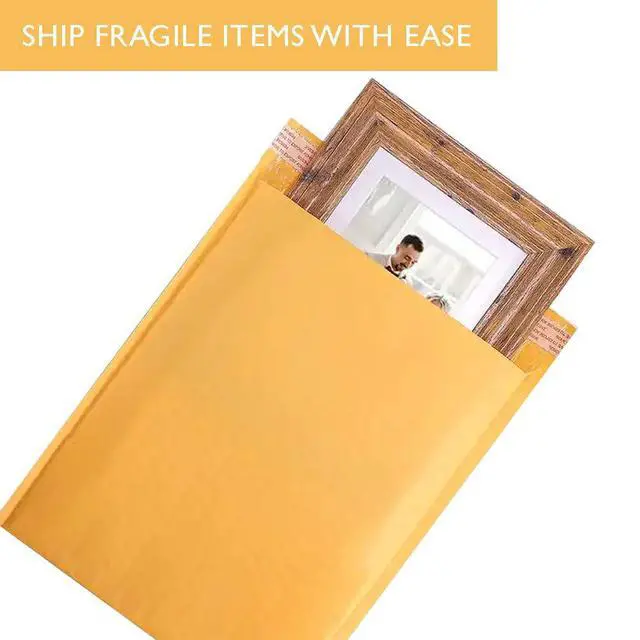Alt view image 3 of 7 - 6 X 9 (1000pcs) Kraft Bubble Padded Envelopes Shipping Mailers, 6x9 Inch Size #0 Kraft Bubble Mailers Padded Envelopes (1000)