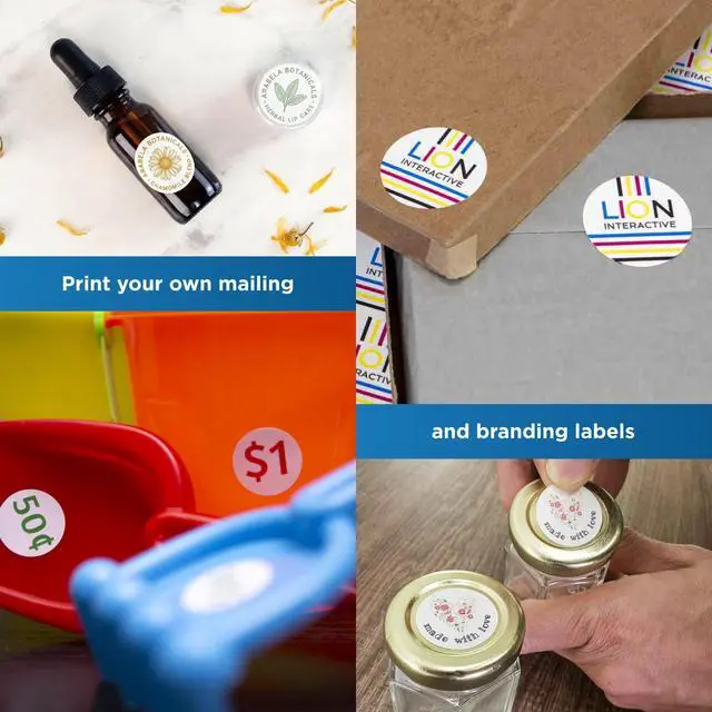Alt view image 3 of 7 - 0.75 Inch Round Labels - Pack of 108,000 Circle Stickers, 1,000 Sheets - Inkjet/Laser Printer
