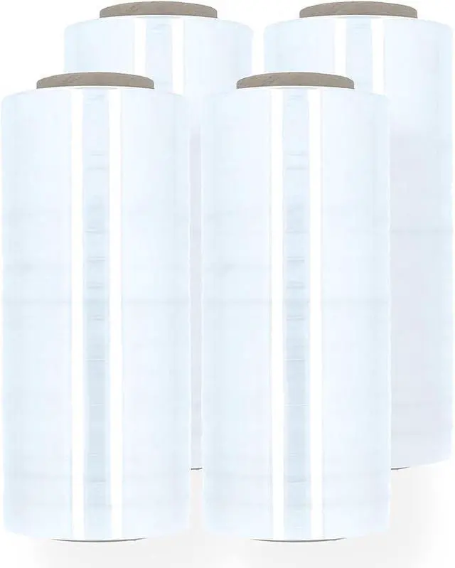 Alt view image 2 of 7 - PSBM Blown Hand Stretch Wrap/Shrink Film 18" x 1500 feet 90 Gauge 4 Rolls | Clear Blown Stretch Wrap Heavy Duty Plastic Industrial Strength Film for Packaging, Moving, Packing, Shipping & Storage