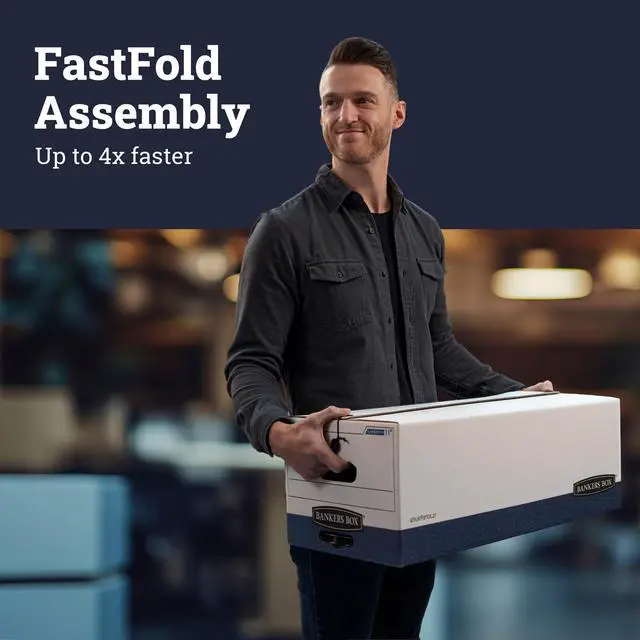 Alt view image 4 of 7 - 12-Pack String & Button Heavy-Duty File Box, Letter, FastFold | Protect critical records with string-and-button security, FastFold setup, and heavy-duty stacking strength