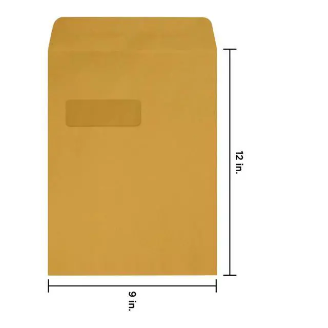 Alt view image 2 of 2 - 9 x 12 Open End Window Envelopes | Brown Kraft | 28lb. Text | 1,000 Qty