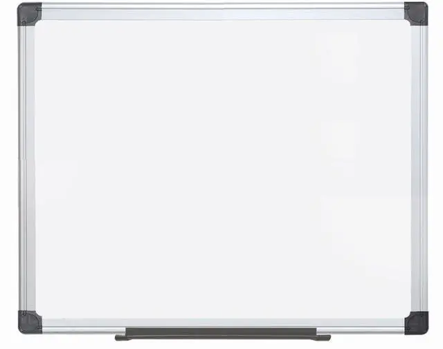 Main image of Maya Series 48" x 96" Double Sided Melamine Dry Erase White Board with Snap-On Marker Tray, Aluminum Frame, Easy 4-Corner Mounting for Vertical or Horizontal Use