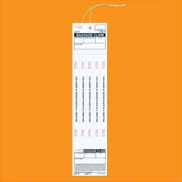 Alt view image 2 of 7 - 1000 The Perfect Baggage Claim Check Tags with 5 Matching Numbered Labels from 0001 to 1000. A Perfectly Integrated Label & Tag Combo. Size: 11" (Height) x 2 1/2" (Width)