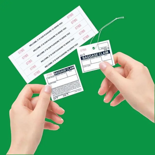 Alt view image 4 of 7 - 1000 The Perfect Baggage Claim Check Tags with 5 Matching Numbered Labels from 0001 to 1000. A Perfectly Integrated Label & Tag Combo. Size: 11" (Height) x 2 1/2" (Width)