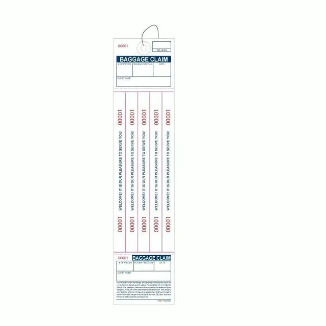 Alt view image 6 of 7 - 1000 The Perfect Baggage Claim Check Tags with 5 Matching Numbered Labels from 0001 to 1000. A Perfectly Integrated Label & Tag Combo. Size: 11" (Height) x 2 1/2" (Width)