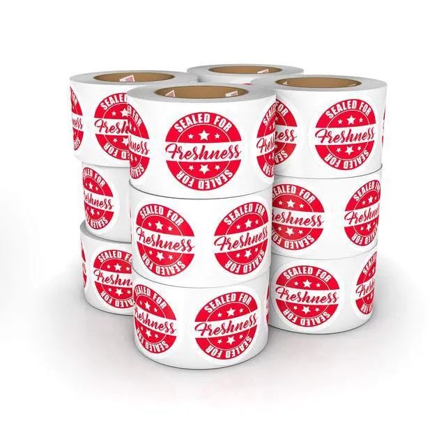 Main image of Food Delivery Tamper Evident Sealed for Freshness Labels - 500 Adhesive Stickers for Safe Food delivery (Circles 12 Pack)