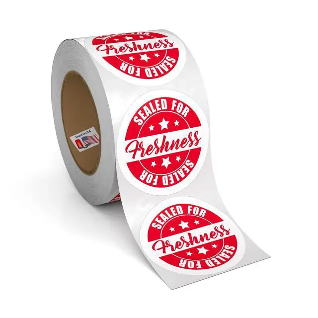 Alt view image 2 of 5 - Food Delivery Tamper Evident Sealed for Freshness Labels - 500 Adhesive Stickers for Safe Food delivery (Circles 12 Pack)